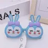 Gafas de sol para bebé y niños del Año del Conejo, Gafas abatibles lindas con forma de conejo de dibujos animados, Gafas polarizadas para niñas