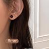 Pendientes de ágata negra en plata de ley s925 para mujer, estilo bloguero de Corea del Sur, con diseño de frijol negro redondo.