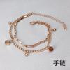Pulsera de Acero de Titanio Estilosa Europea y Americana, Moderna y que No se Desvanece para Mujer, Diseño Geométrico Cuadrado de Doble Capa, Joyería de Mano de Estilo Frío