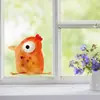 Pegatinas de cristal de pollo corriendo lindas alternativas de dibujos animados, autoadhesivas de doble cara, pegatinas decorativas para ventanas BR0441C
