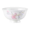Cuencos y Platos de Arroz de Cerámica para Uso Doméstico, Color Bajo Esmalte de Alta Gama, Nuevo Estilo Chino Vajilla de Porcelana de Hueso para Fideos, Platos de Pescado, Juego de Vajilla