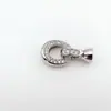 Fivela de Fecho para Colar de Pérolas Ovais com Zircônia DIY Cobre Banhado a Ouro 18K Preserva Cor Cabeça de Fecho para Pulseira Fivela de Conexão