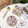 Mosaico Pintado a Mano Materiales Hechos a Mano DIY para Posavasos de Vidrio de Cristal de Forma Libre Coloridos Creativos y Collages de Juguetes