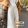 Pantalones Anchos de Arroz Glutinoso Blancos para Mujer, Nuevo Estilo 2026, Primavera, Otoño, Invierno, Caída Suelta, Sensación de Alta Gama, Suaves y Lisos, Versión Ajustada, Pantalones Deportivos con Forro Polar