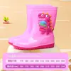 Botas de lluvia de caña media para niños Niños Niñas estudiantes de primaria forradas de polar cálidas zapatos de agua para bebé antideslizantes impermeables de algodón botas de lluvia