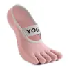 Novas Meias de Yoga de Verão com Dedos Separados Antiderrapantes Meias de Pilates Esportes Fitness Meias de Cinco Dedos Cor Sólida com Tiras Meias para Chão