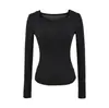 Camiseta de Manga Larga Sexy de Moda Ajustada con Capas Falsas de Dos Piezas para Otoño, Camiseta Base de Color Sólido a la Moda, Top Ajustado