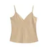 Camisola europea y americana de cuello en V para mujer, prenda exterior de verano 2026, camiseta base de alta elasticidad ajustada, top interior corto a la moda