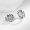 Aretes de diamante temperamento hebilla de oreja de hoja aretes de hoja para mujer pequeños y frescos estilo transfronterizo al por mayor aretes de trigo para mujer