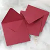 Convite Estilo Europeu em Papel Perolado 150g com Envelope, Convite de Casamento, Embalagem de Cartão de Cumprimentos Dupla Face Cor Vinho Estilo Ocidental