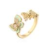 Anillo Abierto de Mariposa Chapado en Cobre Oro 18K Aogu Anillo de Boda con Circonita de Goteo de Aceite Más Vendido en Europa y América Nuevo Producto Transfronterizo