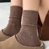 Meias com Estampa Floral Meia de Cano Médio Meias de Algodão Primavera Verão Estilo Retrô Acadêmico ins Estilo Coreano Meias Longas Amontoadas Indústria de Meias de Zhuji