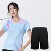 Novas roupas de treinamento de badminton terno verão manga curta tênis de mesa treinamento competição equipe roupas esportivas top saia