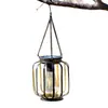 Luz Solar para Tenis Amazon Arte de Hierro Colgante Plano Lámpara Linterna Lámpara Colgante de Red Vintage Luz para Jardín Exterior Patio