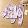 Conjunto de Ropa Interior para Niños 2026 Nuevas Llegadas de Otoño Ropa de Casa para Niñas Calentita para Bebé Top de Otoño para Niños Pantalones de Otoño Ropa para Niños