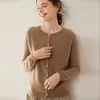 Cárdigan de Cachemir con Cuello Redondo para Mujer Delgado de Cachemir de Cabra Raglán Color Sólido Holgado Cómodo Versátil Temperamento Moda Prendas de Punto Ropa de Abrigo