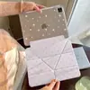 Funda para tableta iPad mini7/6 con diseño de rayas de estrellas moradas, simple Pro de 13 pulgadas con ranura para lápiz, coreana