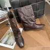 Versión de Piel de Vaca~Botines Cortos de Moda Cuadrados Retro Sueltos sin Cordones para Mujer, Nuevos Botines de Media Caña de Moda Otoño e Invierno