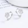 Pendientes de camelia de plata de ley 925 para mujer, nuevo estilo 2022, pendientes de flores frescas, joyería sencilla y combinable.