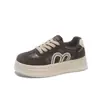 Tênis Feminino de Lona Estampa Leopardo Retrô 2026 Novidade de Outono Solado Macio Antiderrapante Casual Esportivo Solado Grosso Calçados de Viagem