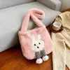 Bolsa de Felpa Bolsa de Gran Capacidad para Mujeres 2026 Nueva Linda Bolsa de Felpa de Conejo para Oficinistas Viajes Cotidianos Bolso de Hombro Sencillo