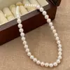 Elegância Minimalista Estilo Francês, Luxo Leve, Sensação de Alto Padrão, Coleção de Colares de Zircônia Pérola Swarovski, Corrente de Clavícula de Nicho