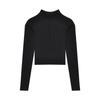 Camisa de cuello en V para mujer, prenda exterior, suéter ajustado negro, primavera 2021, nueva camiseta de manga larga ajustada, base para el cabello