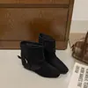 Botines retro de tacón alto para mujer, con punta cuadrada pequeña, para otoño e invierno 2026, versátiles, con hebilla de cinturón, botines de pantalón, Botas Martin, Botas de montar