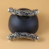 Pulsera Spatholobi Hueca Tubo Curvo de Plata Flor Estéreo Vid de Diamante de Plata Tibetana Tubo Curvo de Gran Apertura Tubo de Plata