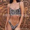 Traje de baño dividido para mujer europeo y americano Bikini sexy con estampado de leopardo Traje de baño bikini Vacaciones de verano en la playa