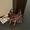 Bolso de Hombro Coreano Retro de Lunares de Moda para Mujer con Lindo Colgante de Oso, Bolso Cruzado Versátil, Bolso Grande de Gran Capacidad para el Trabajo