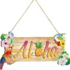 RattanView Hawái Decoración Fiesta Aloha Listado de Madera Aloha Suministros para Fiesta Etiqueta de Puerta Decoración Colgante