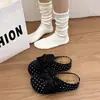 Sandália de meio pé Baotou estilo francês para exterior Birkenstock feminina Mary Jane com aumento interno de altura, novo design de bolinhas, coleção outono 2026, com um laço