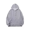 Moletom com Capuz Masculino Outono Novo Estilo Versão Coreana Tendência Ins Solto Casual Jaqueta Cinza Dropshipping Cardigã Com Pelúcia