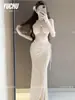 2026 Nuevo Bikini de Dos Piezas Dividido para Mujer Conjunto de Tres Piezas Falda Larga Exquisita de Alta Gama Traje de Baño Sexy para Playa y Aguas Termales