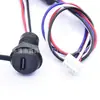 Tomada de carregamento à prova d'água USB-C suporta carregamento rápido reverso 5V3A com luz e soquete TYPE-C para transmissão de dados de 4 pinos