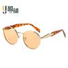 Óculos de Sol Masculinos e Femininos de Metal de Luxo Acessível com Armação Oval para Dirigir, Vestuário High-End Transfronteiriço, Óculos de Sol Retrô Simples Europeus e Americanos