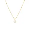 Collar de perlas de agua dulce plateadas para mujer, verano, plata pura S925, versátil, nuevo, nicho de lujo ligero, cadena para la clavícula, colgante, venta al por mayor