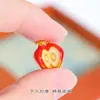 Tienda de Oro Mismo Estilo Accesorios DIY Chapados en Oro con Colgante de Manzana Roja Cortada a Diamante, Cadena para Clavícula Exquisita y Moderna