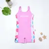 Lindo Maiô Peça Única para Meninas, Roupa de Banho Infantil de Manga Longa Resistente ao Cloro com Proteção Solar, Conjunto Atacado para Crianças Mais Velhas