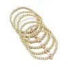 Pulsera elástica para mujer Amazon Transfronteriza Moda Letra Simple Cobre Incrustado con Circonita y Cuentas Uvccb