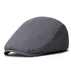 Sombrero de Cuatro Estaciones Boina Simple Color Sólido Gorra Plana Lisa Unisex Retro Ajustable Sombrero de Ala Plana Comercio Exterior Transfronterizo
