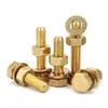 Estándar Nacional Cobre Puro Latón Completo Tornillo Arandela Plana Tuerca Juego Pernos de Cabeza Hexagonal Exterior Combinación 4M5M6M8M10M12M16