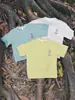 Camiseta de Manga Corta para Niña 2026 Verano Estilo Montaña Ropa Infantil para Exteriores Estampado de Plantas Camiseta Casual de Manga Corta para Niños Top para Bebé