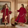 Bata de Noche de Gasa Satinada para Mujer, Primavera y Verano, Vestido Camisola Transfronterizo Yaoting, Bata de Satén Lisa, Ropa de Salón de Lujo para Mujer