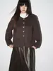 Shengdu26 Outono Novo Lã Dupla Face Simples Pequeno Estilo Chanel Casaco de Lã Grosso Jaqueta Curta Top Feminino