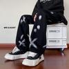 Calças oversize maré nacional tie-dye respingo de tinta jeans Americano high street masculino calças largas de perna larga soltas outlet de fábrica
