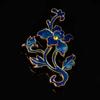Nova imitação de óleo de gota azul cloisonne acessórios flor diy volta com anel acessórios de cabelo acessórios hairpin antigo
