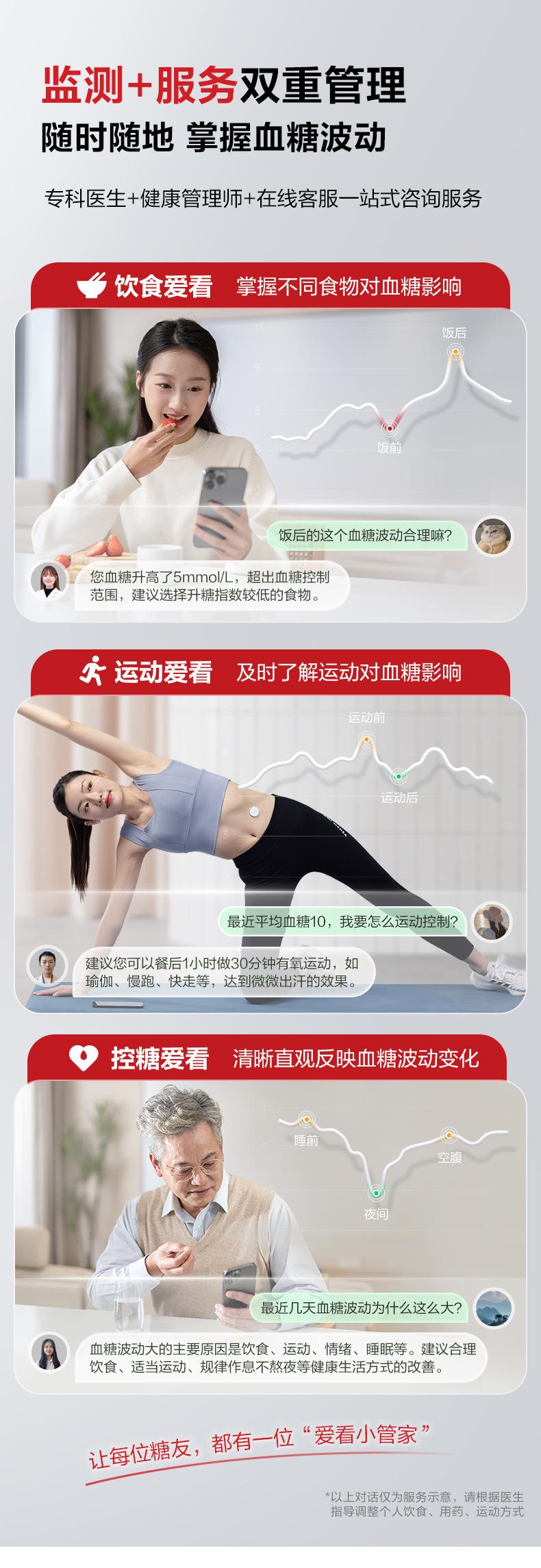 三诺爱看iCan动态血糖仪免扎手指24小时高精准持续监测器可用15天