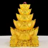 Bolsa de Dinheiro de Lingote de Ouro de Cinco Camadas Ornamento de Resina Atrai-Fortuna para Sala de Estar, Decoração de Armário de Vinho, Escritório, Presente de Inauguração de Loja